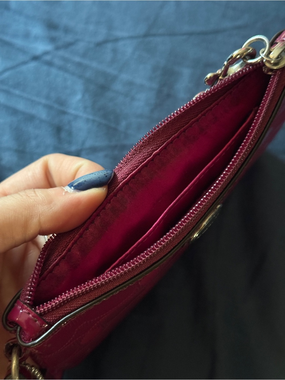 Coach Hot Pink Signature Wristlet Pouch - Picture 3 of 3